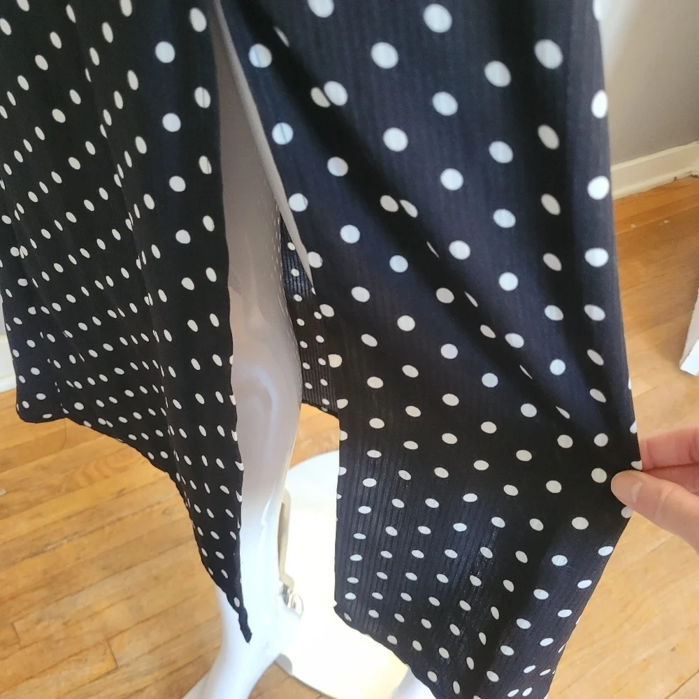 Lulus Charmed and Classy Black Polka Dot Long Sleeve Midi Dress, VGUC, Size M - Picture 8 of 10